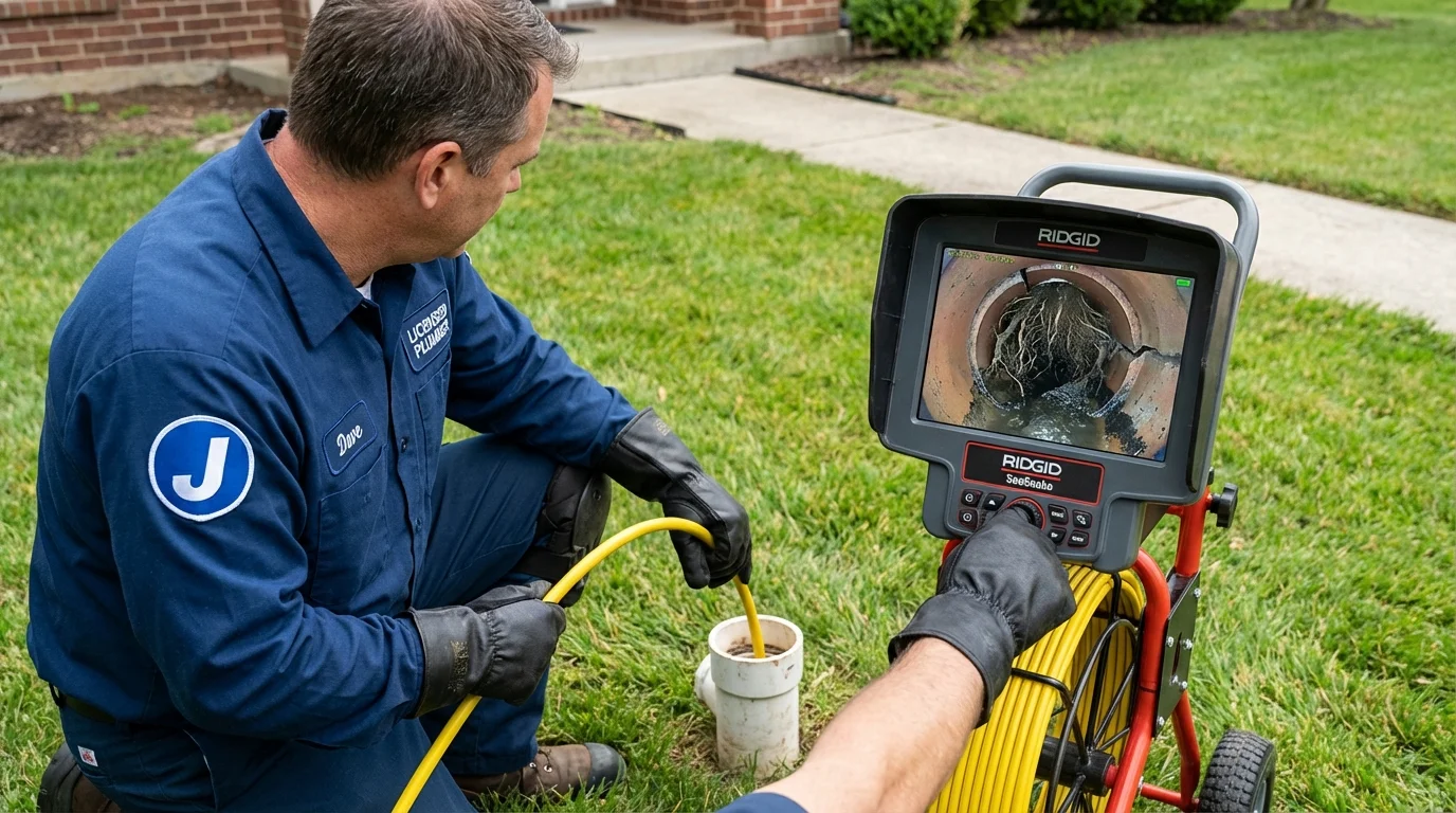 Sewer camera inspection being performed by Johns Plumbing LLC in Aguanga